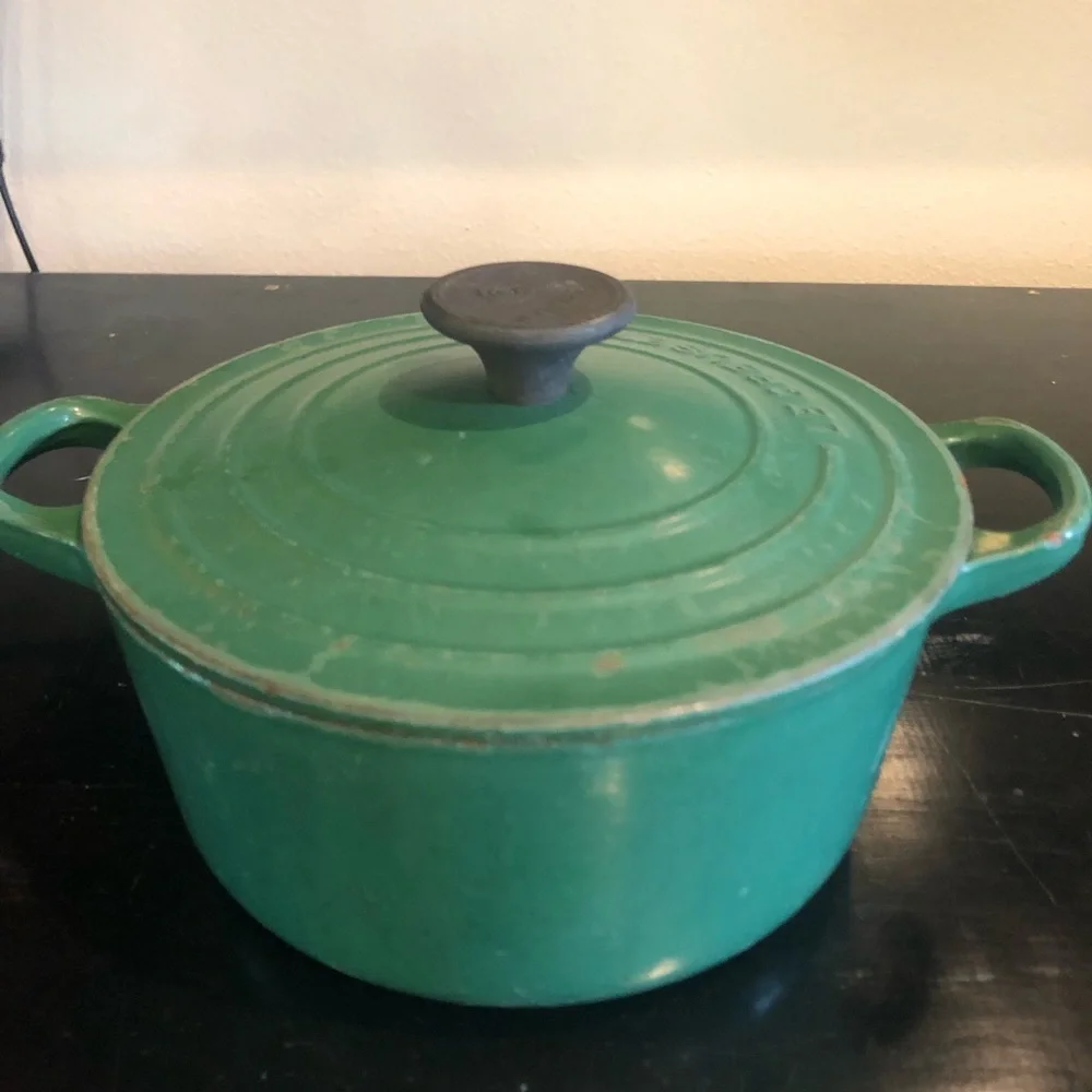 LeCreuset Pot with top 18cm Preowned green